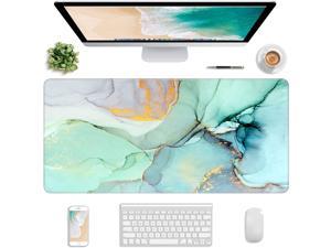 Waterproof Desk Pad with Stitched Edges and Non-Slip Base for Office Gaming Atufsuat Extended Gaming Mouse Pad Green White Marble XXL Large Mouse Mat 30 x 14 Inch Big Computer Keyboard Mousepad 