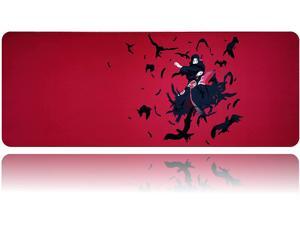 Anime Mouse Pad for Akatsuki Uchiha Itachi Fans Large Gaming Mouse Mat Keyboard Pad for Laptop PC Office Desk Accessories (31.5"x11.8")