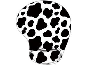 Ergonomic Mousepad Non-Slip Base for Office Supplies Cute Desk Décor Accessories Small Mouse Pads for Women Men Girls Black and White Cow Print Mouse Pad with Wrist Support 