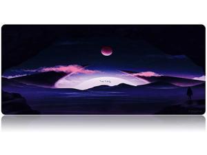 Bimormat Extended Large Gaming Mouse Pad,Computer Laptop XXL 90x40cm Mouse Mat with Stitched Edges Desktop Keyboard Personalized Mousepads Water-Resistant Non-Slip Rubber Base (90x40 B31nightsun)