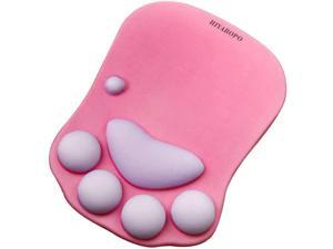 Cat paw Print Mouse pad Gamer Jelly Office Supplies Anime Cute Game Decor Lovers 3D Kawaii mat with Wrist Support Computer Desk Large Blueberry Purple