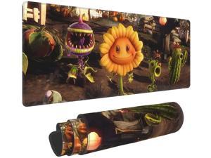 Sunflower XXL Extended Gaming Mouse Pad Plants Mousepads with Stitched Edges Waterproof Game Player Keyboard Pad Desk Mat 11.8x31.5 inch PC Accessories