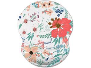 Flower B DONGKE Mouse Pad with Wrist Rest Support Ergonomic Mousepad with Non-Slip Rubber Base Home/Office Working Studying Pain Relief & Easy Typing Cushion with Neoprene Cloth & Raised Gel 