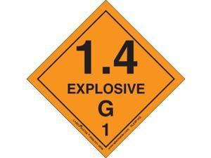 Labelmaster SLEXP14GS Explosive 1.4 G Label, Vinyl, Hazmat, 4" x 4" (Pack of 25)