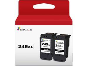 Relcolor 245XL 243XL Ink Cartridge Black for Canon MX490 MX492 MG2525 MG2522 TS3100 TS3120 TS3122 TS3300 TS3322 TS3320 TR4500 TR4520 TR4522 MG2500 MG2520 TS302 TS202 Printer PG 245 243 XL Higher Yield