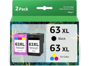63XL Ink Cartridges Black and Color Replacement Ink 63 63XL Works with HP Envy 4520 Ink Cartridges OfficeJet 3830 4650 4655 5255 5258 Envy 4512 DeskJet 1112 2130 3630 3632 Black Color