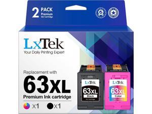 LxTek Remanufactured 63XL Ink Cartridges Combo Pack Replacement 63 63XL to use with HP Officejet 5255 5258 5260 3830 Envy 4520 4516 DeskJet 1112 2132 3632 Printer TrayBlack Color