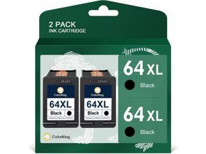 ColorKing 64XL Black Ink Cartridges Remanufactured Ink 64 HP 64 XL Works with HP Envy Photo 7855 7858 6230 6255 7864 6252 7120 7164 7155 7158 7160 Tango X Printer 2 Black
