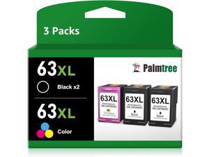 Palmtree Remanufactured Ink Cartridge Replacement Ink 63 63XL 63 XL Combo Pack Fit with HP Envy 4520 Ink 4512 4516 OfficeJet 4650 5255 3830 Deskjet 1112 Printer HP63 HP63XL 2 Black 1 Color