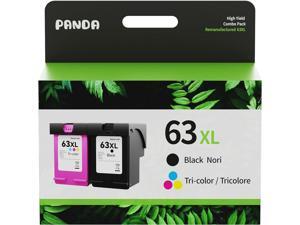Panda Remanufactured 63xl 63 Ink Cartridge 63 63XL Black Ink Cartridges Black and Color on HP OfficeJet 3830 4650 5255 Envy 4520 4512 4513 Deskjet 1112 2130 Printer 1 BK 1 Tri Color