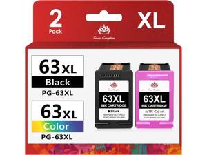 Toner Kingdom High Yield Remanufactured Ink Cartridge Replacement 63 63XL 63 XL Combo Pack to use with HP Envy 4520 4512 4516 Officejet 4650 3830 5255 Deskjet 1112 Printer 1 Black 1 Color