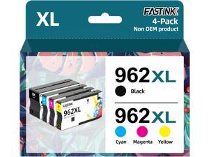 FASTINK 962XL Ink Cartridges Combo Pack Remanufactured HP 962 XL Work 9015e 9015 9010 9018 9018e 9020 9012 9016 9013 9014 9022 9023 Series Printer 4 Pack