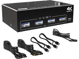 IOGEAR - GUB431CA1KIT - 4-Port USB 2.0 Printer Switch with USB-A to USB-C  adapter kit