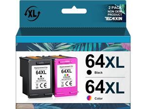64XL Ink Cartridge Combo Pack Replacement Ink 64 HP 64XL Works with HP Envy Photo 7855 7858 7155 6252 7800 7100 Envy Inspire 7255e 7955e 7958e 7900e Tango Series Printer 1 Black 1 TriColor