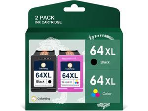 ColorKing Remanufactured Ink Cartridge Replacement 64XL 64 XL Ink Cartridge Envy Photo 7855 7858 7155 6255 7164 7864 7158 7160 6252 5542 Printer Ink Cartridges  1 Black 1 TriColor 