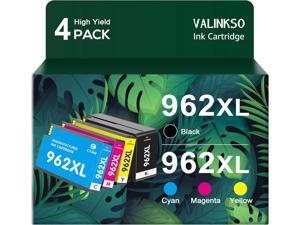 Valinkso 962XL Ink Cartridges Combo Pack Replacement 962 XL Ink Cartridges Compatible Pro 9010 9015 9025 9018 9020 Printer 1 Black 1 Cyan 1 Magenta 1 Yellow 4Pack HighYield