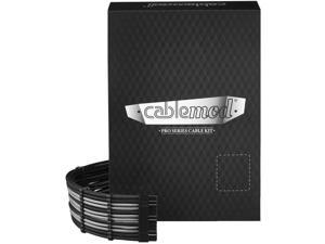 CableMod C-Series Pro ModFlex Sleeved Cable Kit for Corsair RM Black Label/RMi/RMX (Black + Silver)