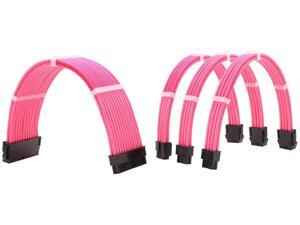 Sleeved Cables PSU Extension Kit 18AWG 30cm ATX 24pin,CPU4+4p,PCI-E 6+2p for ATX Power Supply Cable with Black Cable Comb (Pink) Sleeved Cables PSU Extension Kit 18AWG 30cm ATX 24pin,CPU4+4p,PCI-E 6+2p for ATX Power Supply Cable with Black Cable Comb (Pink)