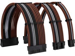 FormulaMod Power Supply Sleeved Cable 18AWG ATX 24P+ EPS 8-P+PCI-E8-P PSU Extension Cable Kit 30cm Length with Combs (Black-Orange Black-White Black) FormulaMod Power Supply Sleeved Cable 18AWG ATX 24P+ EPS 8-P+PCI-E8-P PSU Extension Cable Kit 30cm Length with Combs (Black-Orange Black-White Black)