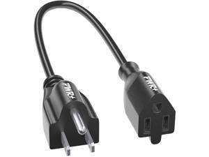 Pwr Short 1 Ft Power Extension Cord Extender - 18AWG NEMA 5-15P to 5-15R Power Cable Strip Liberator LED LCD Plasma TV Monitor Laptop Computer Printer Scanner Speaker Charger Outlet Saver Pwr Short 1 Ft Power Extension Cord Extender - 18AWG NEMA 5-15P to 5-15R Power Cable Strip Liberator LED LCD Plasma TV Monitor Laptop Computer Printer Scanner Speaker Charger Outlet Saver