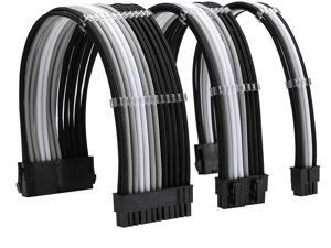 FormulaMod Sleeve Extension Power Supply Cable Kit 18AWG ATX 24P+ EPS 8-P+PCI-E8-P with Combs for PSU to Motherboard/GPU Fm-NCK3 (Black Silver White) FormulaMod Sleeve Extension Power Supply Cable Kit 18AWG ATX 24P+ EPS 8-P+PCI-E8-P with Combs for PSU to Motherboard/GPU Fm-NCK3 (Black Silver White)