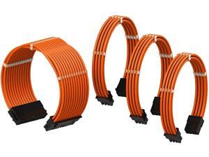 PSU Cable Extension Sleeved Custom Mod GPU PC Power Supply Braided w/Comb Kit | 1x 24 P (20+4) | 1x 8 P (4+4) CPU | 2X 8 P (6+2) GPU Set | 50CM 500MM - Orange PSU Cable Extension Sleeved Custom Mod GPU PC Power Supply Braided w/Comb Kit | 1x 24 P (20+4) | 1x 8 P (4+4) CPU | 2X 8 P (6+2) GPU Set | 50CM 500MM - Orange