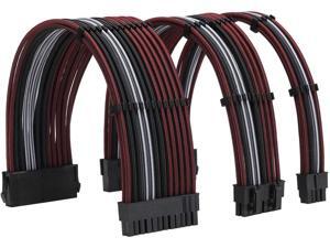 FormulaMod Power Supply Sleeved Cable 18AWG ATX 24P+ EPS 8-P+PCI-E8-P PSU Extension Cable Kit 30cm Length with Combs (Black-Red Black-White Black) FormulaMod Power Supply Sleeved Cable 18AWG ATX 24P+ EPS 8-P+PCI-E8-P PSU Extension Cable Kit 30cm Length with Combs (Black-Red Black-White Black)