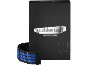 CableMod C-Series Pro ModMesh Sleeved Cable Kit for Corsair RM Black Label/RMi/RMX (Black + Blue)