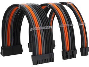 FormulaMod Sleeve Extension Power Supply Cable Kit 18AWG ATX 24P+ EPS 8-P+PCI-E8-P with Combs for PSU to Motherboard/GPU Fm-NCK3 (Black Orange Grey) FormulaMod Sleeve Extension Power Supply Cable Kit 18AWG ATX 24P+ EPS 8-P+PCI-E8-P with Combs for PSU to Motherboard/GPU Fm-NCK3 (Black Orange Grey)