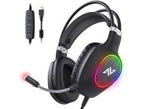 ABKONCORE Gaming Headset with Noise-canceling Microphone, Lightweight PS4 Headset with 50mm Speaker Driver, Cool RGB LED Light, Gaming Headphone with Pressure-Relieving Ear Cushion for PS4, PC, Laptop ABKONCORE Gaming Headset with Noise-canceling Microphone, Lightweight PS4 Headset with 50mm Speaker Driver, Cool RGB LED Light, Gaming Headphone with Pressure-Relieving Ear Cushion for PS4, PC, Laptop