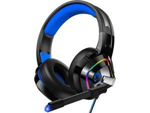 ZIUMIER Gaming Headset PS4 Headset Xbox One Headset with Noise Canceling Mic and RGB Light PC Headset with Stereo Surround Sound Over-Ear Headphones for PC PS4 PS5 Xbox One Laptop