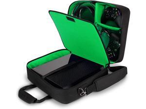 Xbox One/Xbox 1 Travel Case Console Bag with Kinect Storage, Adjustable Carrying Shoulder Strap, Games Pockets, and Accessory Pockets for Play & Charge Kit, Wireless Controller, Headset & More Xbox One/Xbox 1 Travel Case Console Bag with Kinect Storage, Adjustable Carrying Shoulder Strap, Games Pockets, and Accessory Pockets for Play & Charge Kit, Wireless Controller, Headset & More