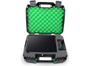 Casematix Green Travel Case Fits Xbox One X 1tb Enhanced 4k HDR Gaming Console, Controller, Cables and Games with Impact Resistant Shell