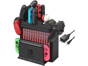 FastSnail Charger Compatible with Switch Pro Controller, Joy Consa and Poke Ball Plus Controllers, All in One Charging Station Display Stand Compatible with Switch Accessories with AC Adapter FastSnail Charger Compatible with Switch Pro Controller, Joy Consa and Poke Ball Plus Controllers, All in One Charging Station Display Stand Compatible with Switch Accessories with AC Adapter