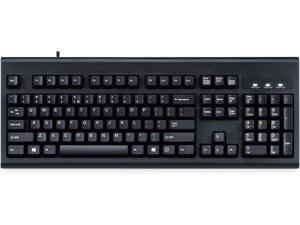 Wired performance full-size keyboard, curved ergonomic keys, black, American English layout (11204)