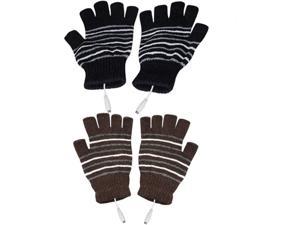 12 Packs Girls Gripper Grabber Knit Gloves Half Finger Fingerless Party Gloves 