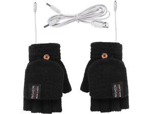 Fashion NEW USB Heating Winter Hand Warm Gloves Heated Fingerless Warmer Mitten 