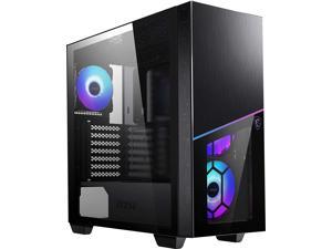 MSI – MPG SEKIRA 100R - Premium Mid-Tower PC Gaming Case – Tempered Glass Side Panel – RGB 120mm Fan – Liquid Cooling Support up to 360mm Radiator x 1 – Cable Management System