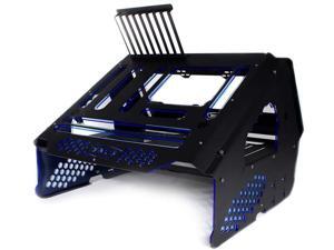 PrimoChill's Praxis Wetbench Powdercoated Steel Modular Open Air Computer Test Bench for Watercooling or Air Cooled Components(Black with UV Blue Accents) - Black w/UV Blue Accents PrimoChill's Praxis Wetbench Powdercoated Steel Modular Open Air Computer Test Bench for Watercooling or Air Cooled Components(Black with UV Blue Accents) - Black w/UV Blue Accents