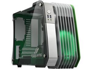 Enermax STEELWING Green Tempered Glass Micro ATX Aluminum Computer Case With patented circular-type LED fan, ECB2010G Enermax STEELWING Green Tempered Glass Micro ATX Aluminum Computer Case With patented circular-type LED fan, ECB2010G