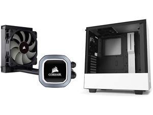 Corsair Hydro Series H60 AIO Liquid CPU Cooler & NZXT H510 - CA-H510B-W1 - Compact ATX Mid-Tower PC Gaming Case - Front I/O USB Type-C Port - Tempered Glass Side Panel - White/Black Corsair Hydro Series H60 AIO Liquid CPU Cooler & NZXT H510 - CA-H510B-W1 - Compact ATX Mid-Tower PC Gaming Case - Front I/O USB Type-C Port - Tempered Glass Side Panel - White/Black