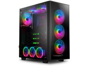anidees AI Crystal M Middle Tower Tempered Glass CEB-ATX/ATX PC Gaming Case Support 360/240 Radiator, Includes 4 x 120 PWM RGB Fans - Black AI-CL-M (PC Case ONLY) anidees AI Crystal M Middle Tower Tempered Glass CEB-ATX/ATX PC Gaming Case Support 360/240 Radiator, Includes 4 x 120 PWM RGB Fans - Black AI-CL-M (PC Case ONLY)
