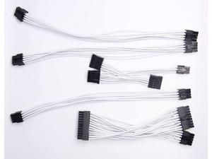 SharGwa PC Sleeved Cable Kit Compatible with SGPC K39 K40 K55 K70 K77 Series Computer Cases (for SS PSU SGX Series White)