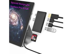 Surface Pro 5/ 6 Docking Station, Surface Pro Hub with 3xUSB 3.0+SD & TF/Micro SD Memory Card Slot+4K HDMI Port, Microsoft Surface Pro 6/5/4 Docking Station, Cool Black Surface Pro 5/ 6 Docking Station, Surface Pro Hub with 3xUSB 3.0+SD & TF/Micro SD Memory Card Slot+4K HDMI Port, Microsoft Surface Pro 6/5/4 Docking Station, Cool Black