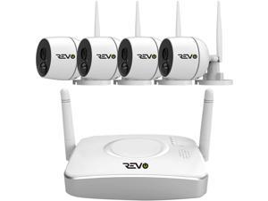 REVO America RWG41BNDL-2vWireless 4CH. Gateway Security System, 32GB Microsd, 4 x 1080P Indoor/Outdoor Audio Capable Bullet Cameras with Pir - Remote Access Via Smart Phone, Tablet and Pc
