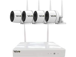 REVO America Wireless 4Ch. Security System - 1TB Full-HD Wi-Fi NVR, 4 x 1080p Audio Capable Indoor/Outdoor Bullet Cameras with Built-in PIR - Remote Access via Smart Phone, Tablet and PC