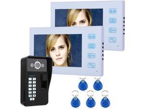 HBHYQ 7 inch TFT 2 Monitor Fingerprint Recognition RFID Password Video Door Phone Intercom Doorbell with Night Vision Security CCTV Camera Home Surveillance HBHYQ 7 inch TFT 2 Monitor Fingerprint Recognition RFID Password Video Door Phone Intercom Doorbell with Night Vision Security CCTV Camera Home Surveillance