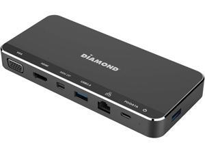 Diamond USB C Triple Display Mini MST Dock, Mini DP, HDMI, VGA, USB 3.0x2, Gigabit Ethernet PD Pass-Thru, up to 20V 3A. Compatible with Mac, Windows, laptops with USB C Ports (UD300C) Diamond USB C Triple Display Mini MST Dock, Mini DP, HDMI, VGA, USB 3.0x2, Gigabit Ethernet PD Pass-Thru, up to 20V 3A. Compatible with Mac, Windows, laptops with USB C Ports (UD300C)