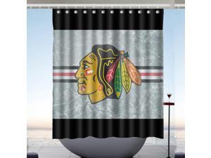 Chicago Blackhawks 03 Design Polyester Fabric Bath Shower Curtain