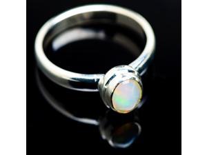 BFF Triquetra Celtic Love Knot Oval White Created Opal Ring For Teen For Women 925 Sterling Silver